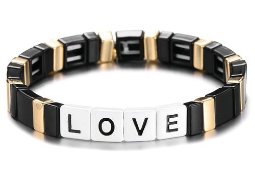 Armband "Love" schwarz mit gold