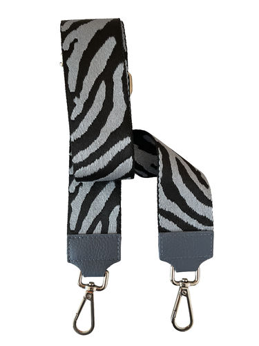 Verstellbarer Taschengurt - Zebra Schwarz Jeansblau