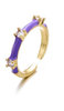 Goldener Ring lila mit Zirkonia
