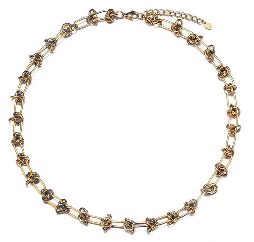 Halskette mit Knoten-Gliedern - Gold