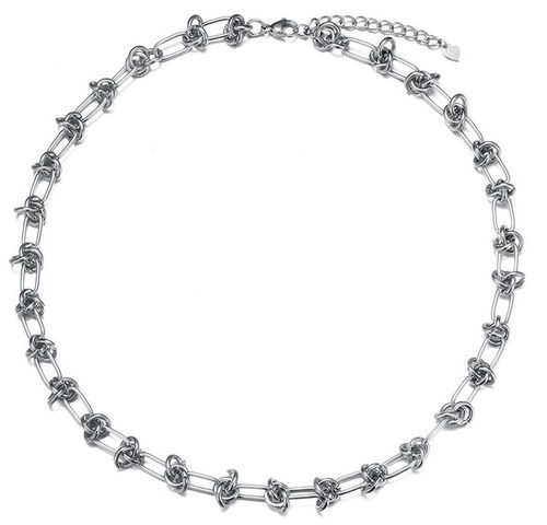 Halskette mit Knoten-Gliedern - Silber