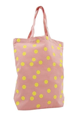 Canvas Shopper Polka Dots Lemon und Apricot