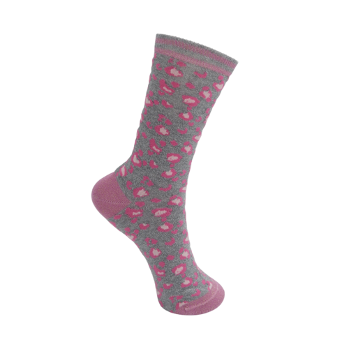Black Colour Leo Socken - Grey/Pink