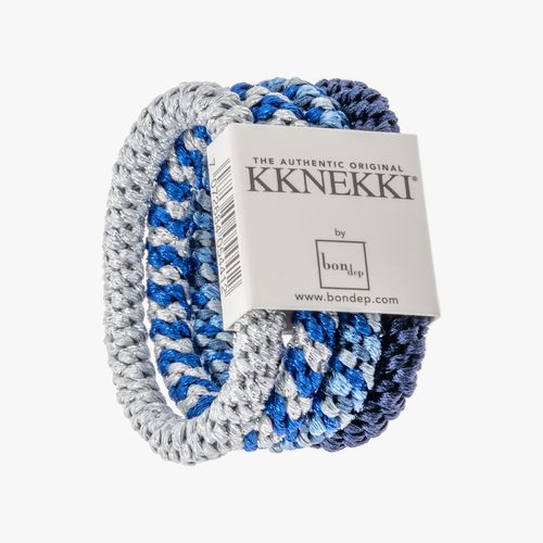 Haargummi Kknekki Set - blau silber glitter